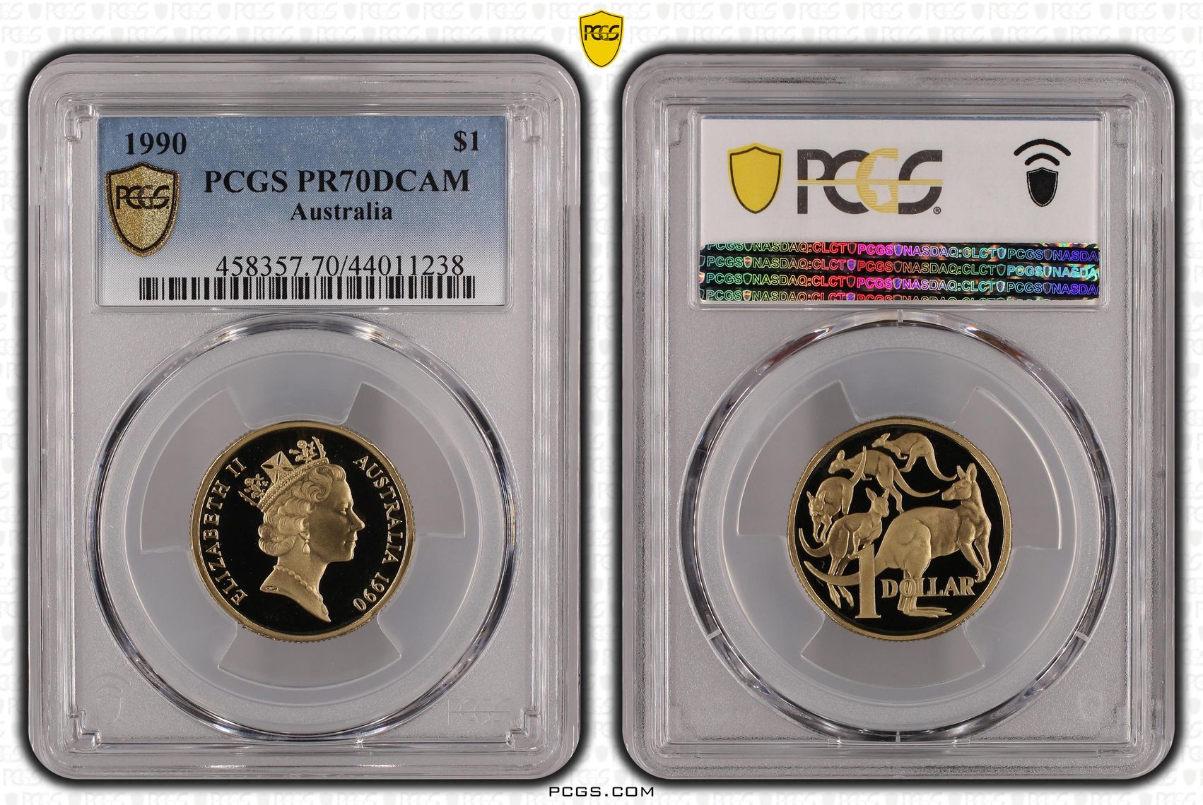 Top pop, One Dollar, 1990, PCGS PR70DCAM
