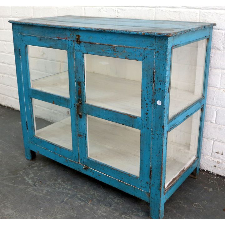 INDIA PAINTED TEAK KITCHEN CABINET