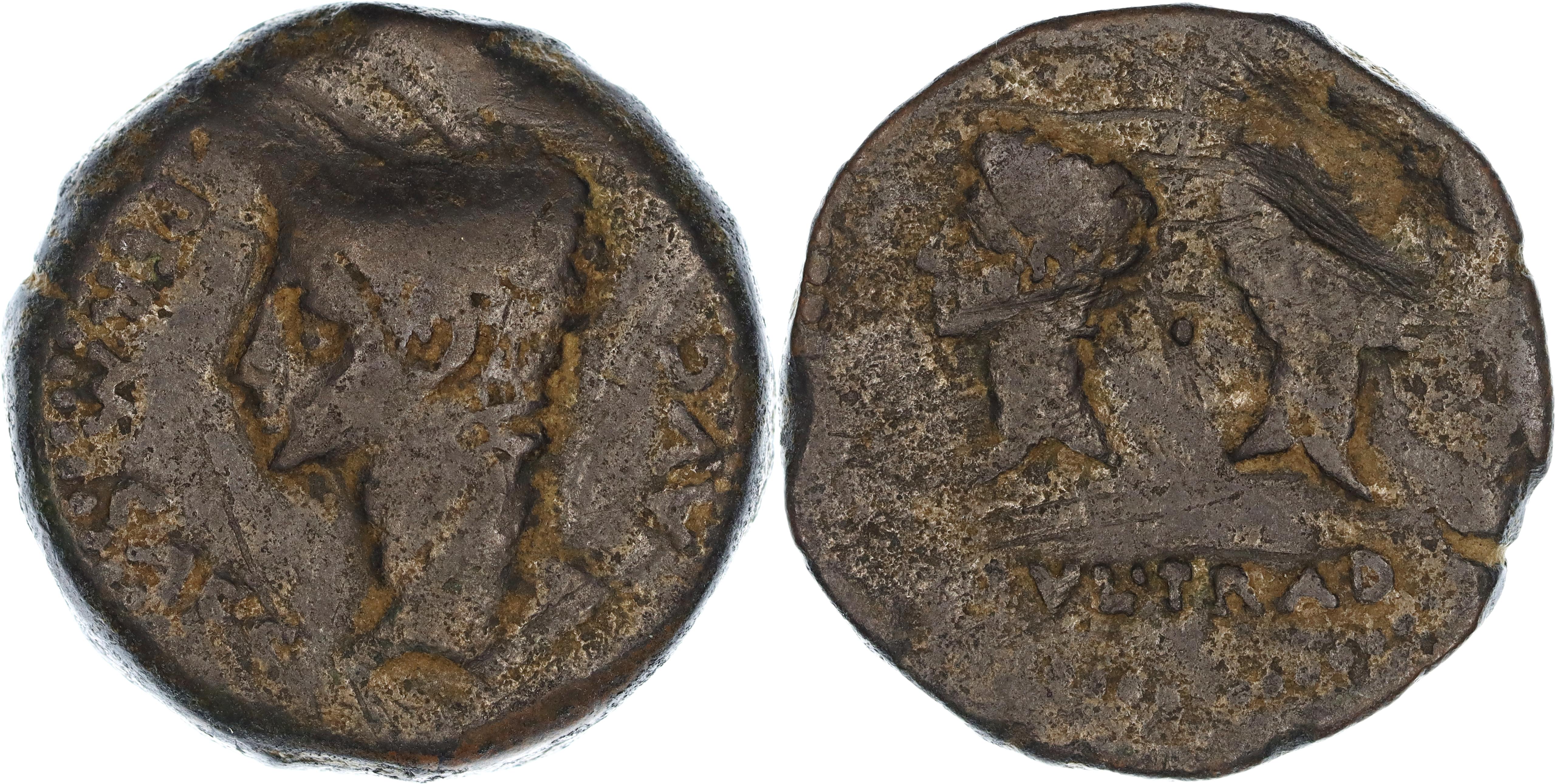 Roman Empire, Augustus, Æ Dupondius, 27 BC - 14 AD, nF-F