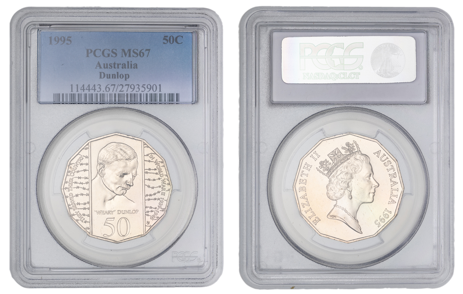 Elizabeth II, Dunlop, Fifty Cent, 1995, PCGS MS67