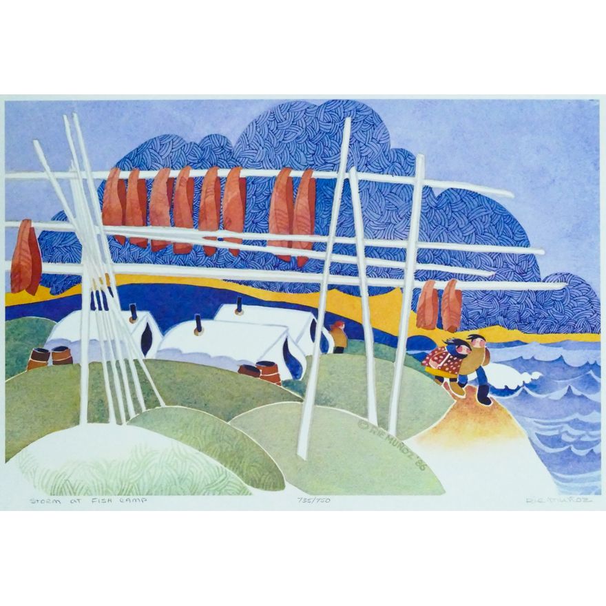 Rie Munoz ''Storm at Fish Camp'' 1986 Signed Print