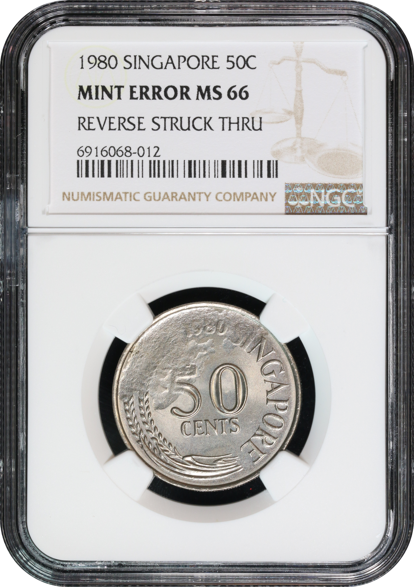 Singapore 1980 50 Cents Mint Error Reverse Struck Thru NGC MS66 |  Monetarium Singapore Private Limited