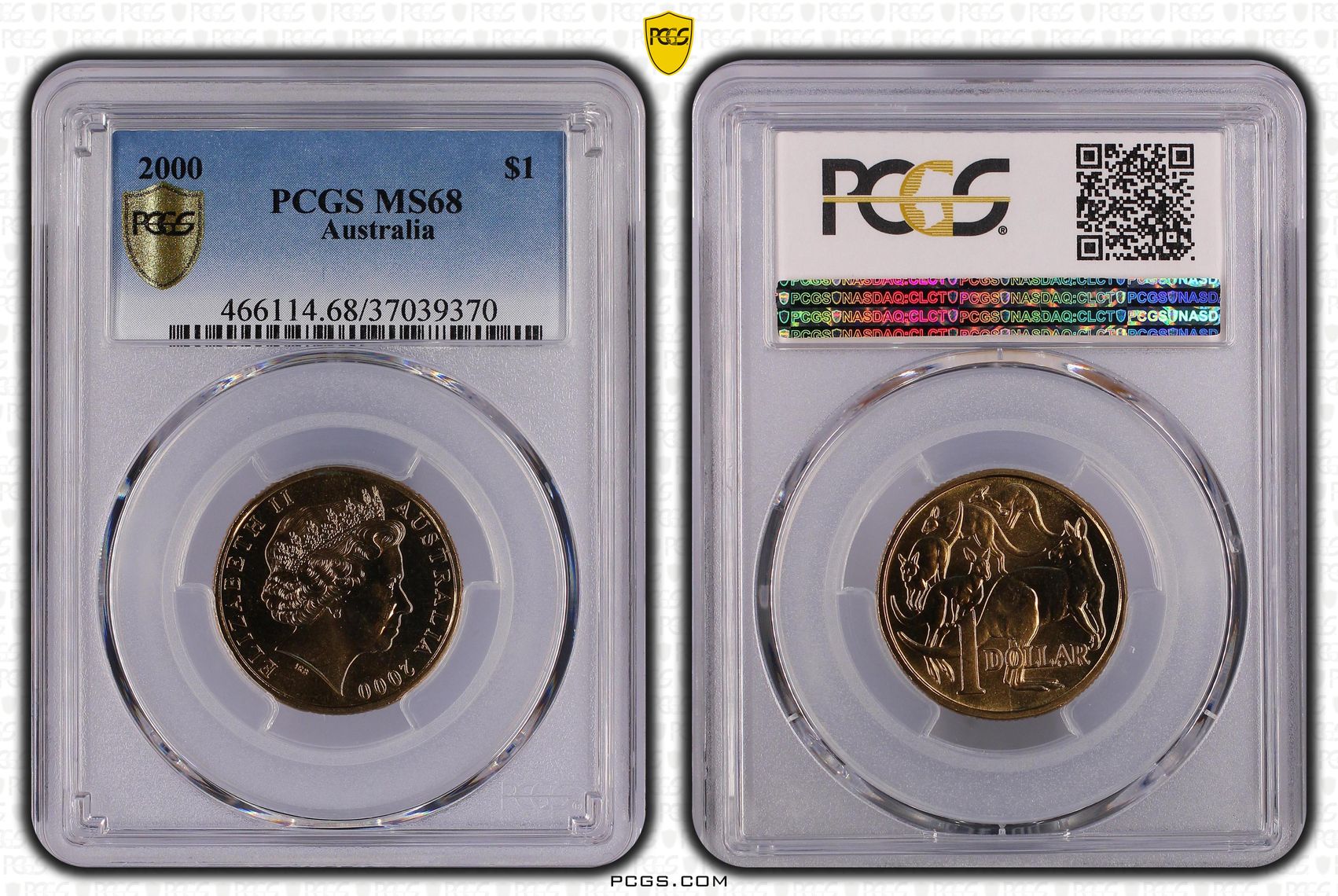 2000 Australia One Dollar, $1 PCGS - MS68 -370