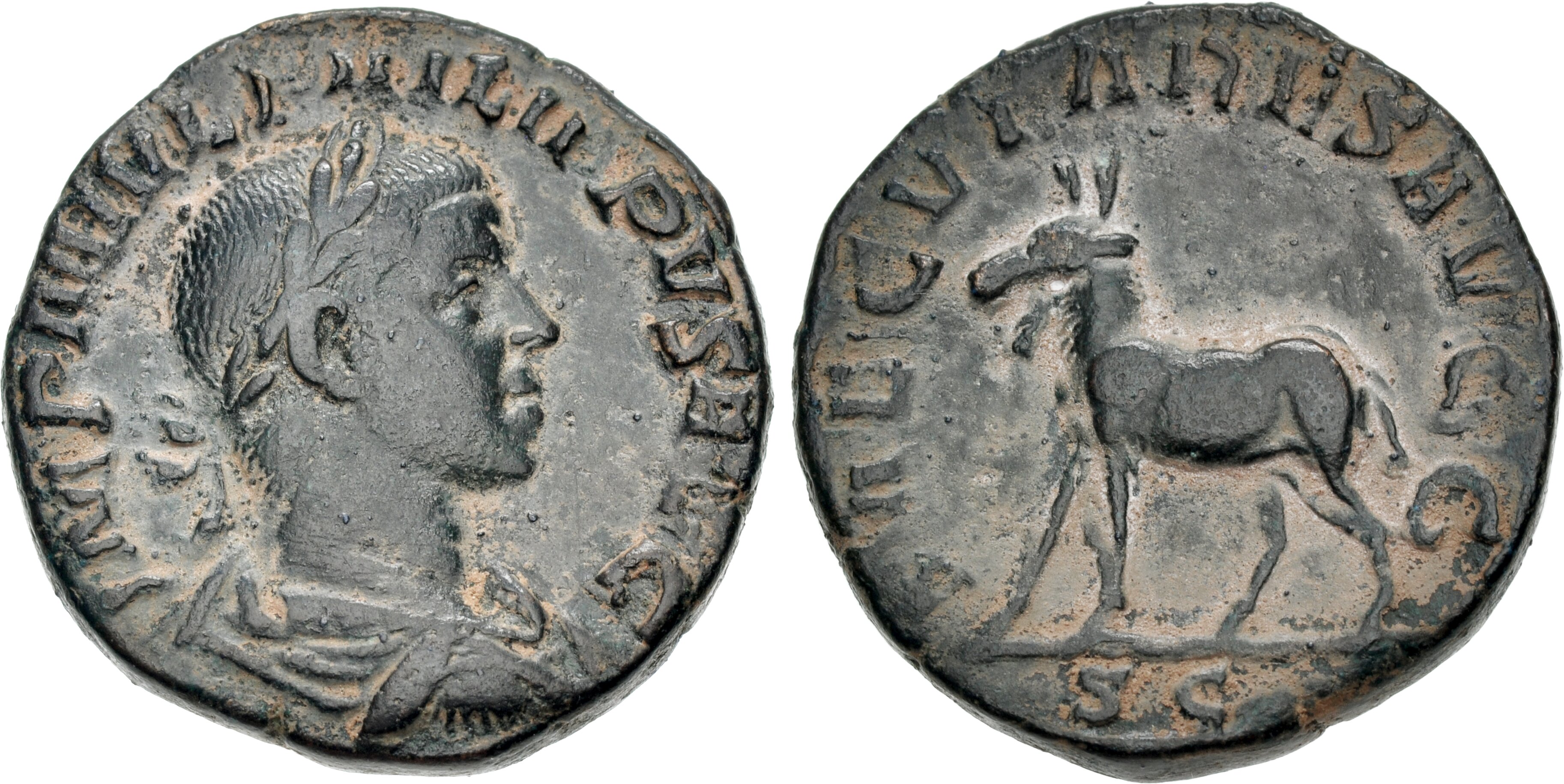 Philip II. AD 247-249. Æ Sestertius (27mm, 16.68 g, 12h). Ludi 