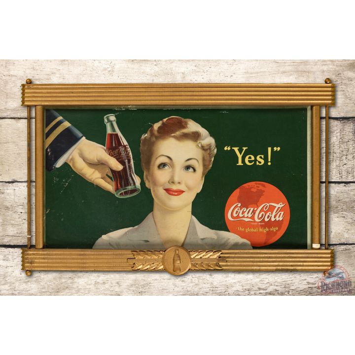 Coca-Cola Yes! The Global High Sign Cardboard Sign & Original Frame TAC 7