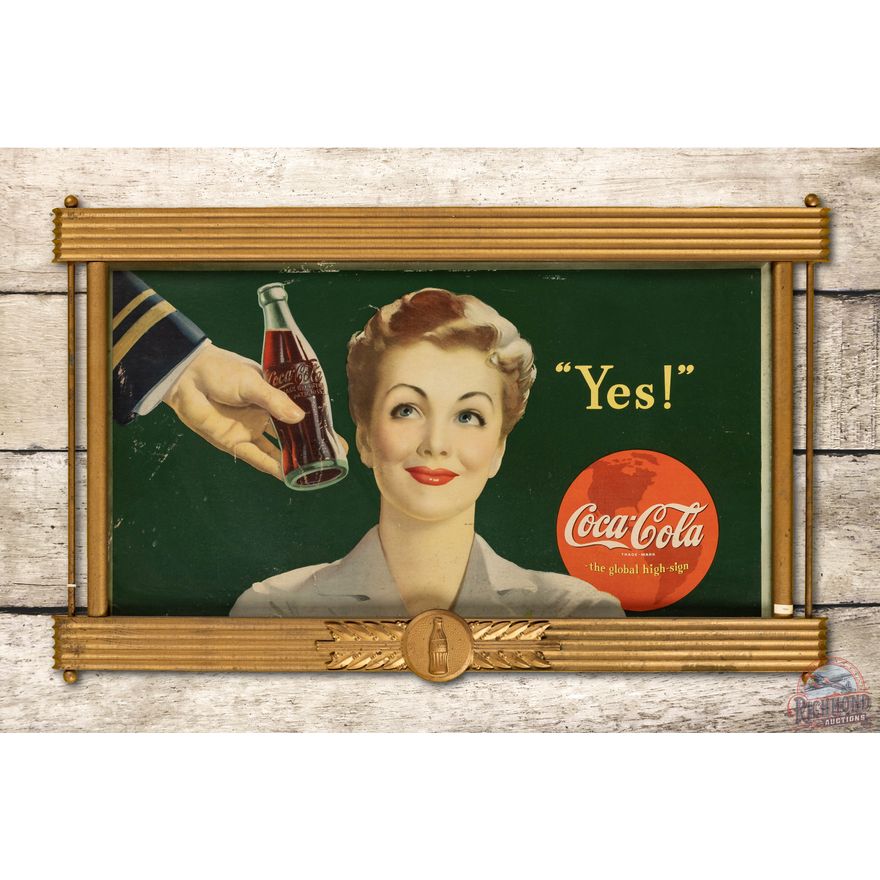 Coca-Cola Yes! The Global High Sign Cardboard Sign & Original Frame TAC 7