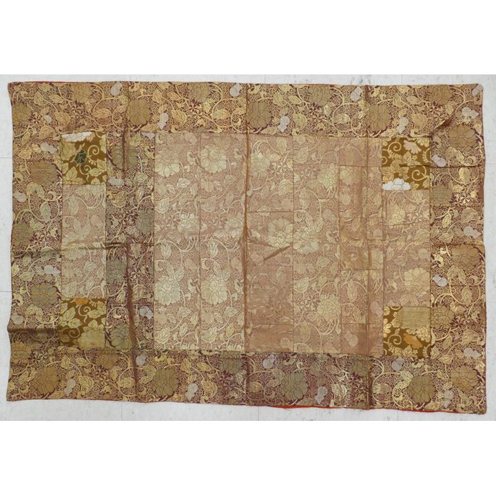 Old Japanese Silk Buddhist Monk's Robe Fragment 29''x42''