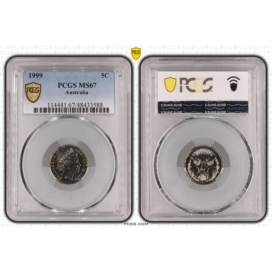Elizabeth II, Five Cent, 1999, PCGS MS67