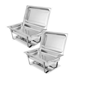Leopard Stainless Steel Single Chafing Dish Pack of 2 16L|