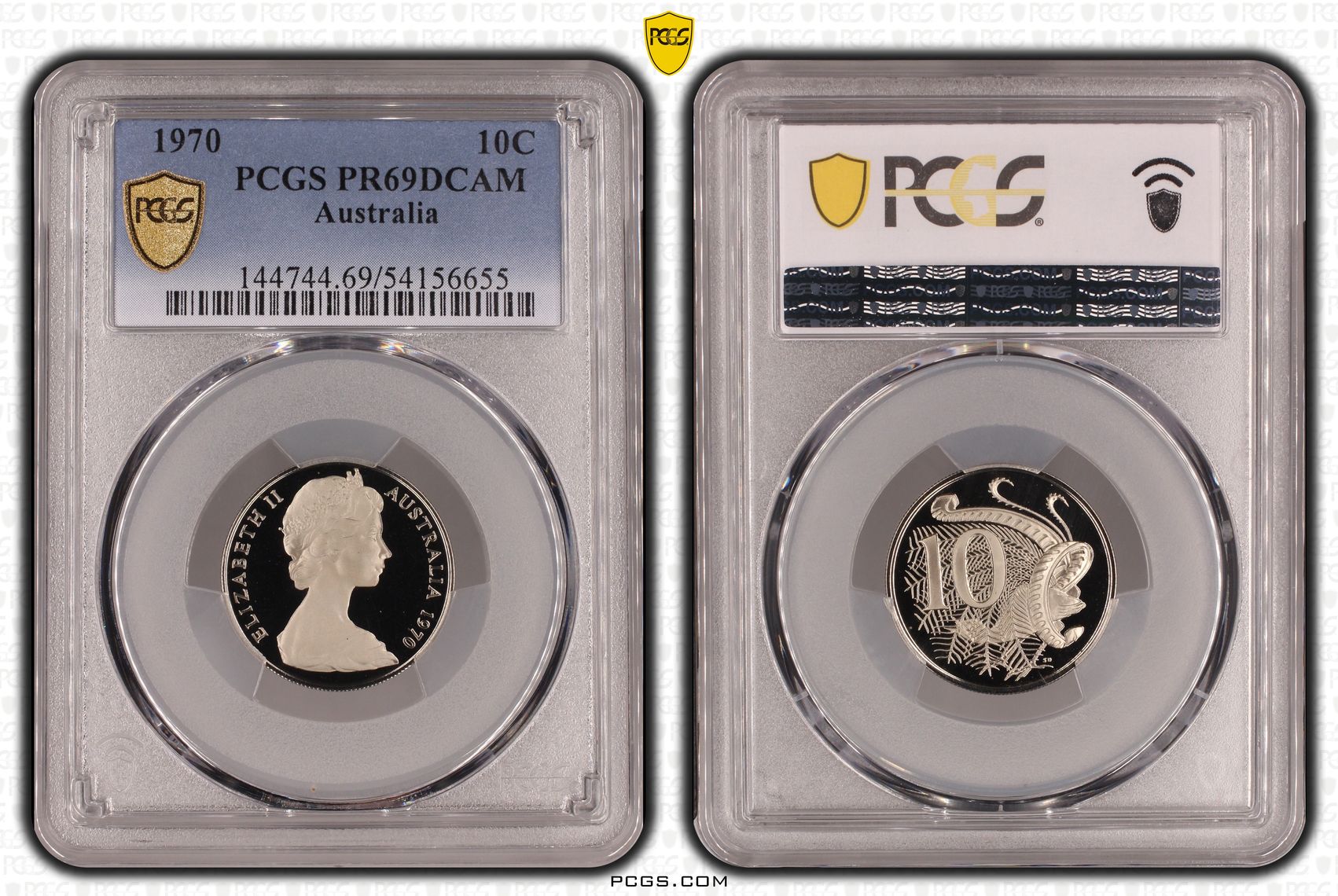 Ten Cent, 1970, Pcgs Pr69dcam