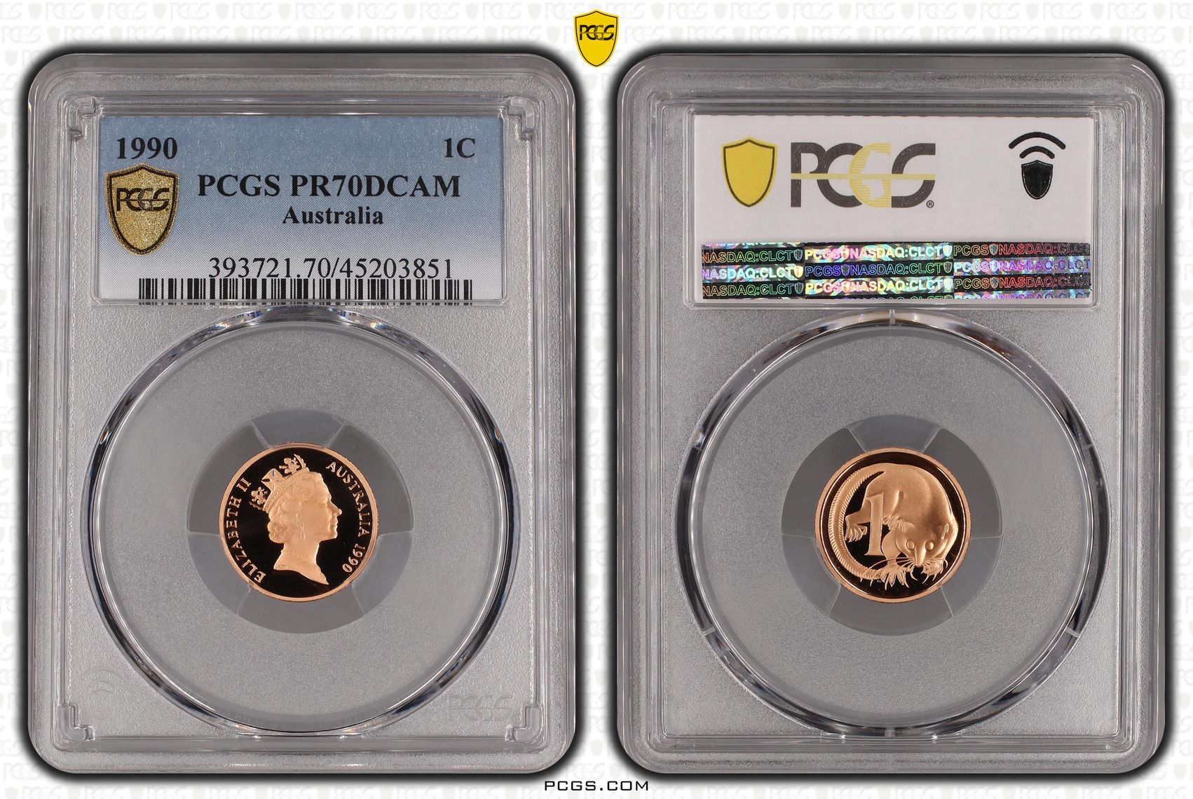 One Cent, 1990, Pcgs Pr70dcam