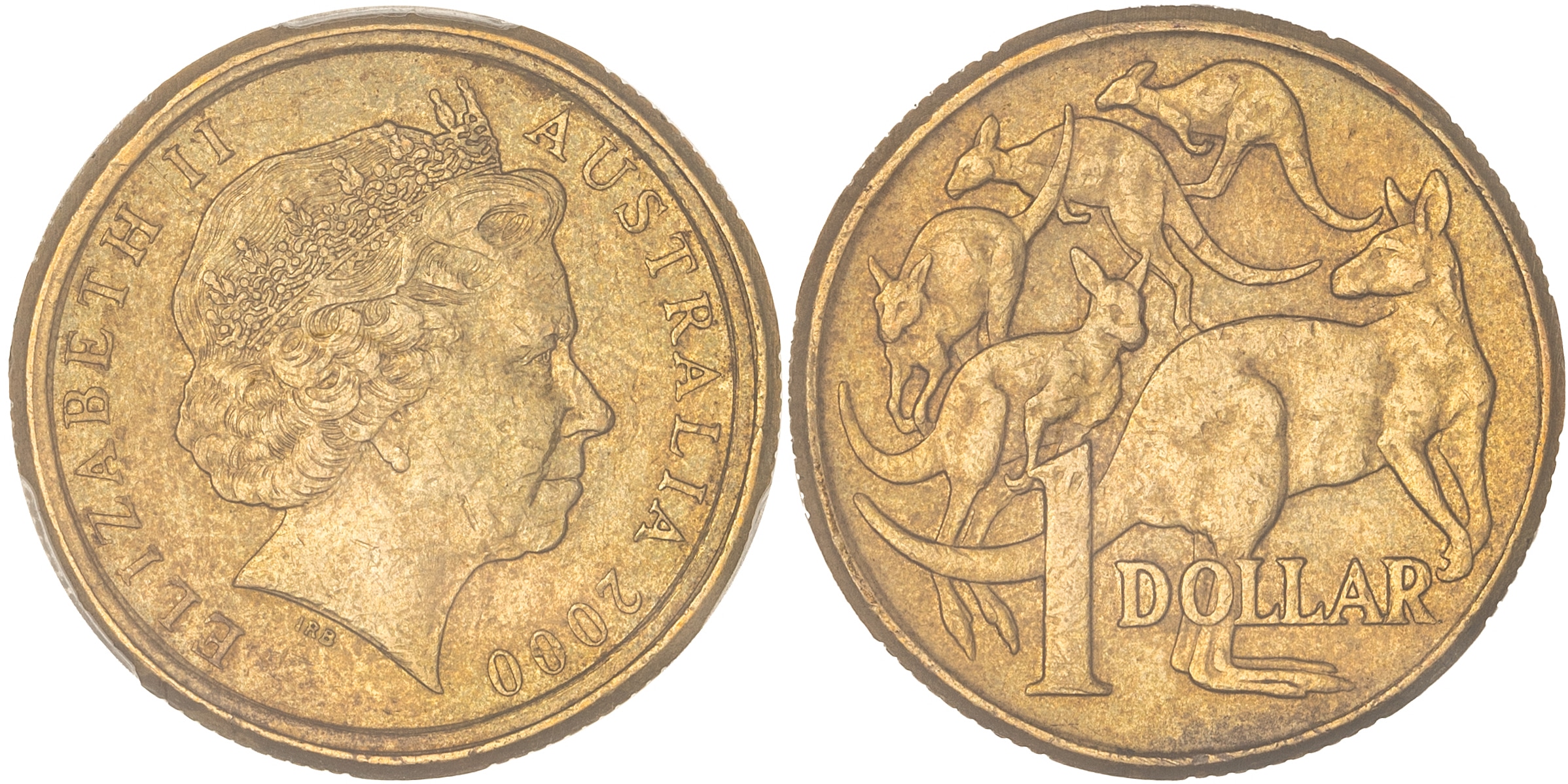 Elizabeth II, Mule, One Dollar, 2000, PCGS AU50