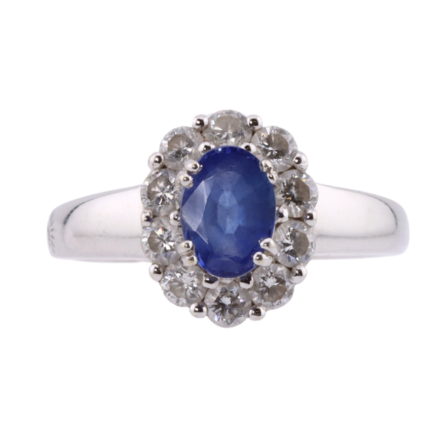 Anillo de topacio azul