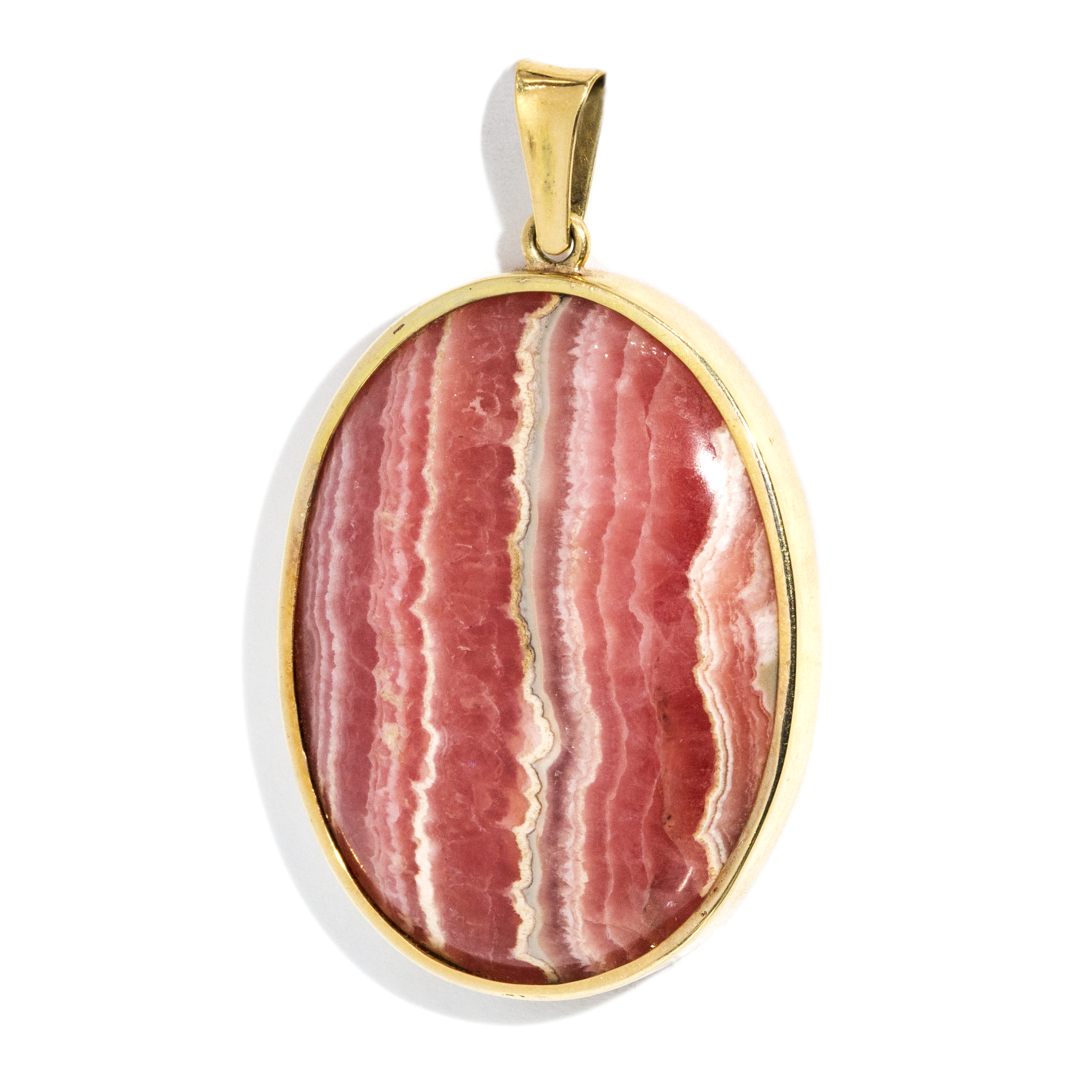 Rhodochrosite 14ct Gold Pendant,
