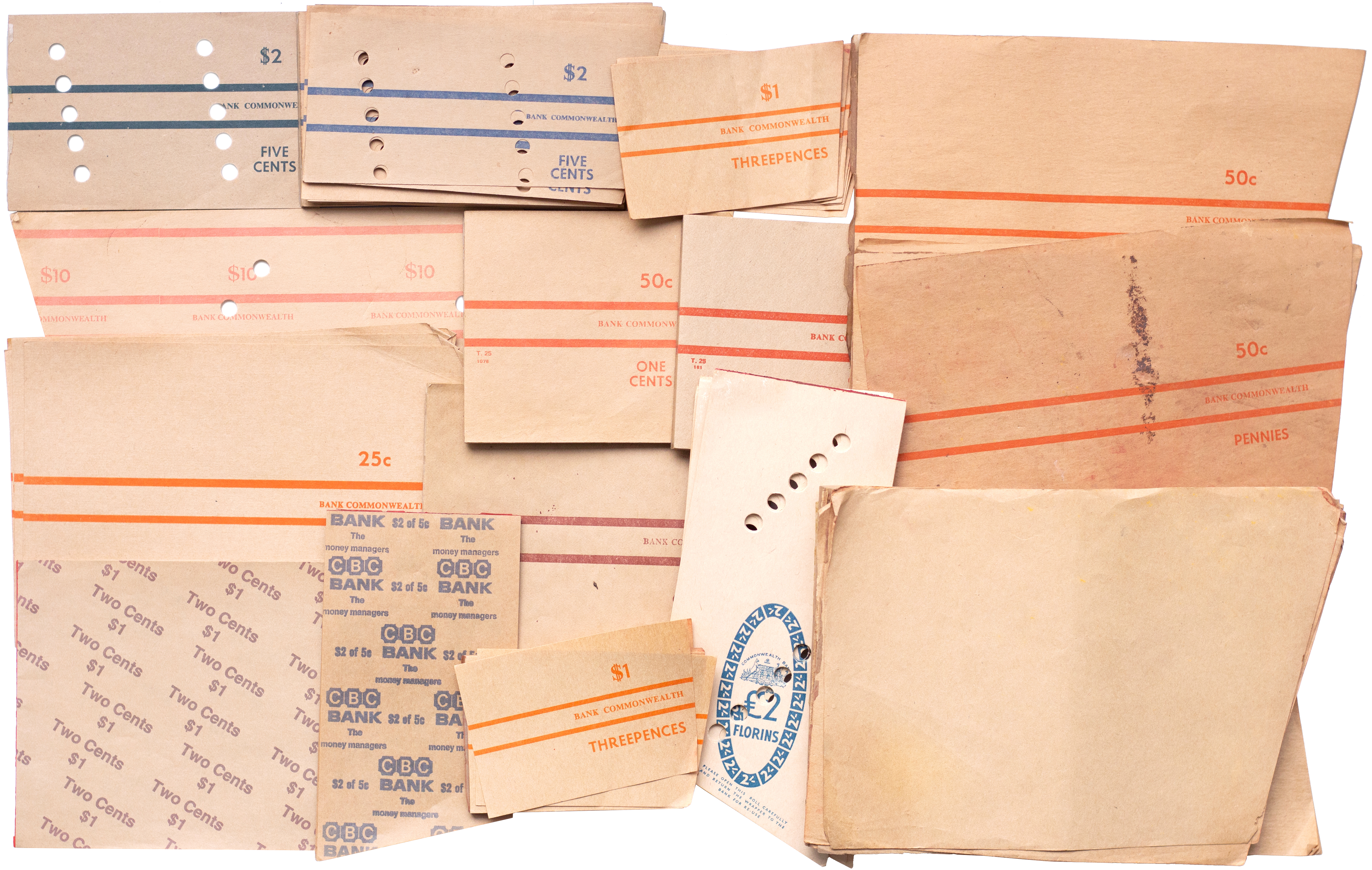 184 · Coin Roll Wrappers, 1960 - 1980, VGC