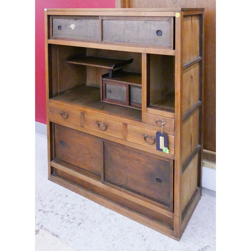 Japanese Meiji Cha Dansu Tea Cabinet- 42x32.5x14''
