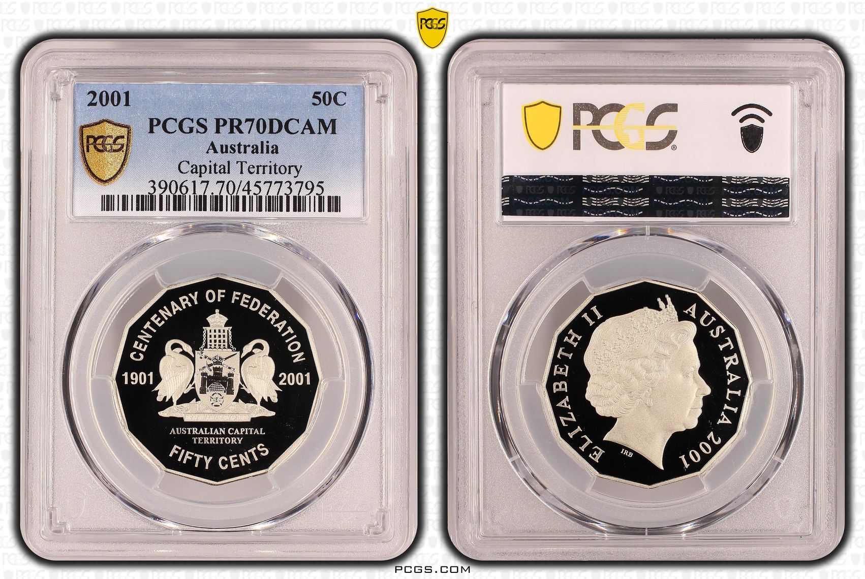 Capital Territory, Fifty Cent, 2001, PCGS PR70DCAM