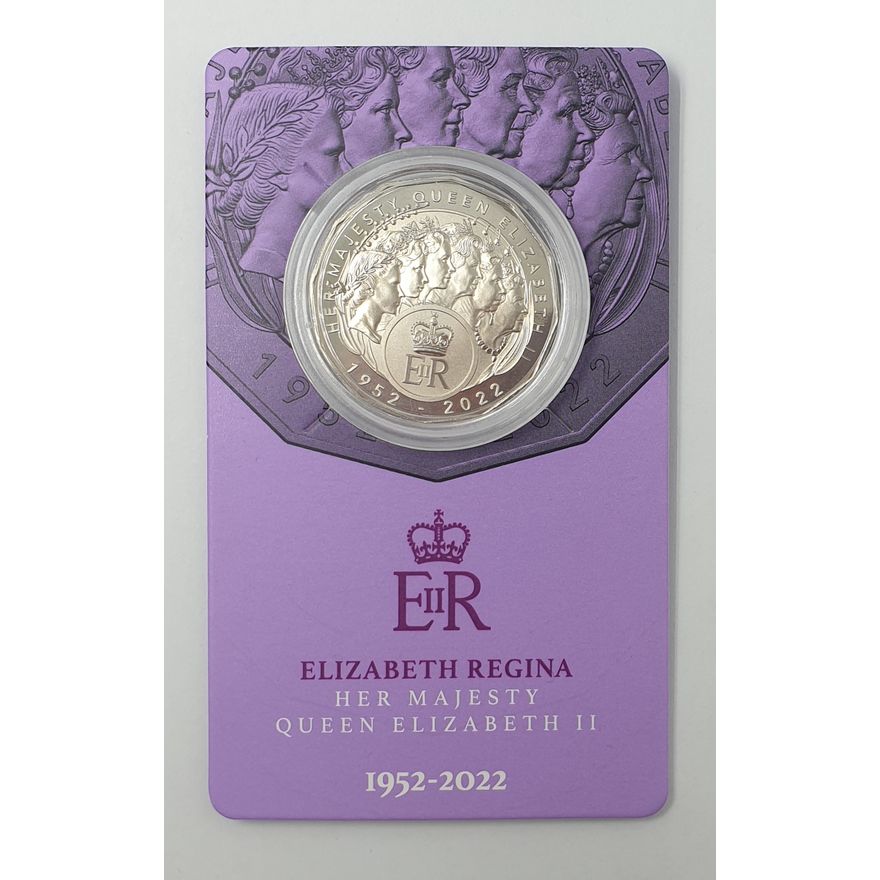 QEII Regina 50c Carded Coin