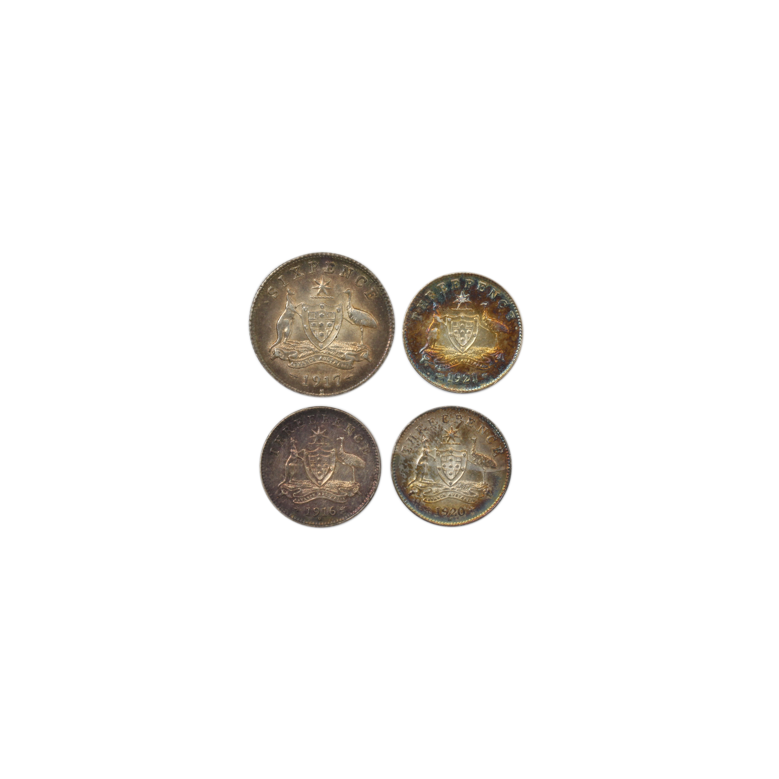 955. · Group, George V, Threepence, EF-aUNC