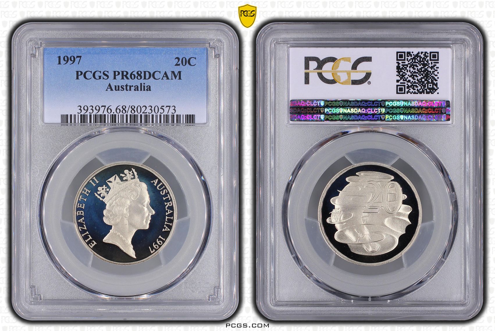 Elizabeth II, Twenty Cent, 1997, PCGS PR68DCAM