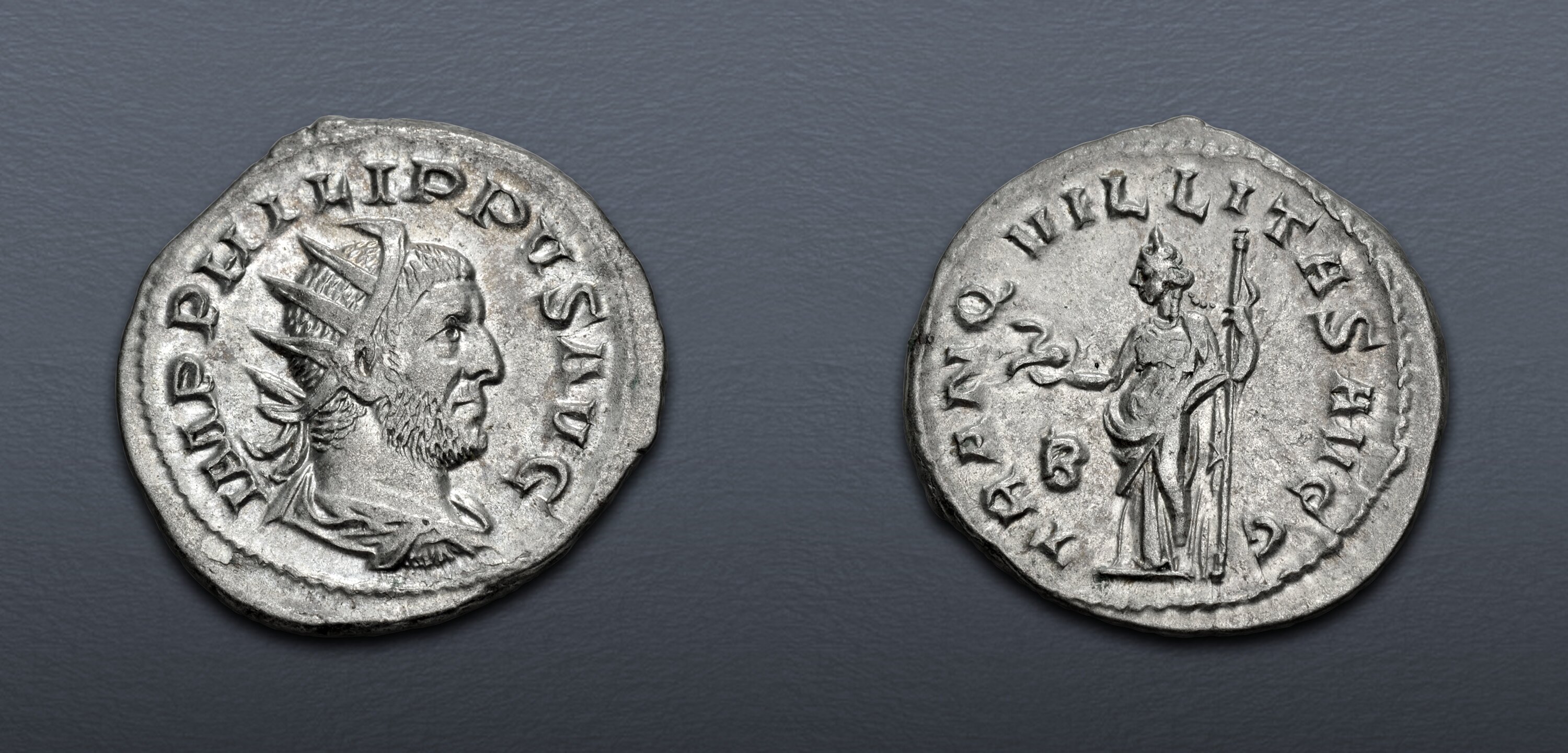 Philip I. AD 244-249. AR Antoninianus (22mm, 3.62 g, 1h). Rome mint ...
