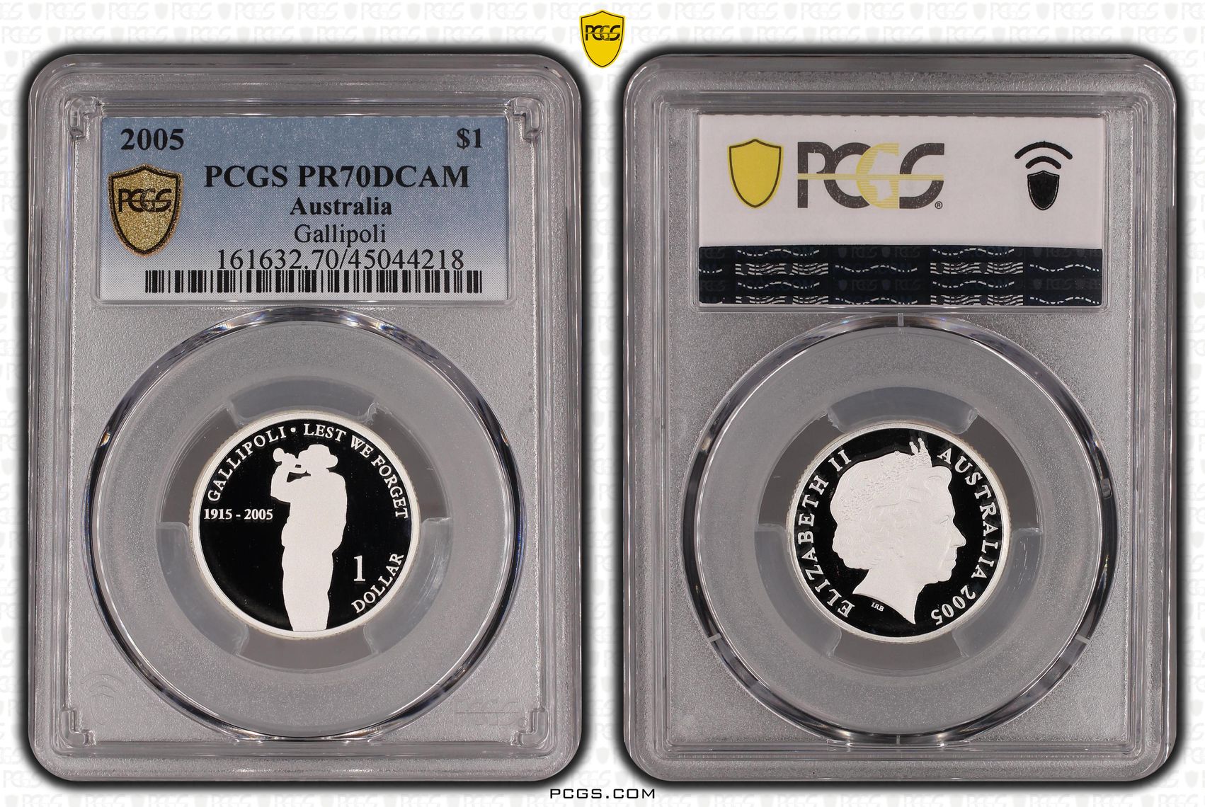 2005 Australia One Dollar, $1 Gallipoli PCGS - PR70DCAM POP 6/0 -218