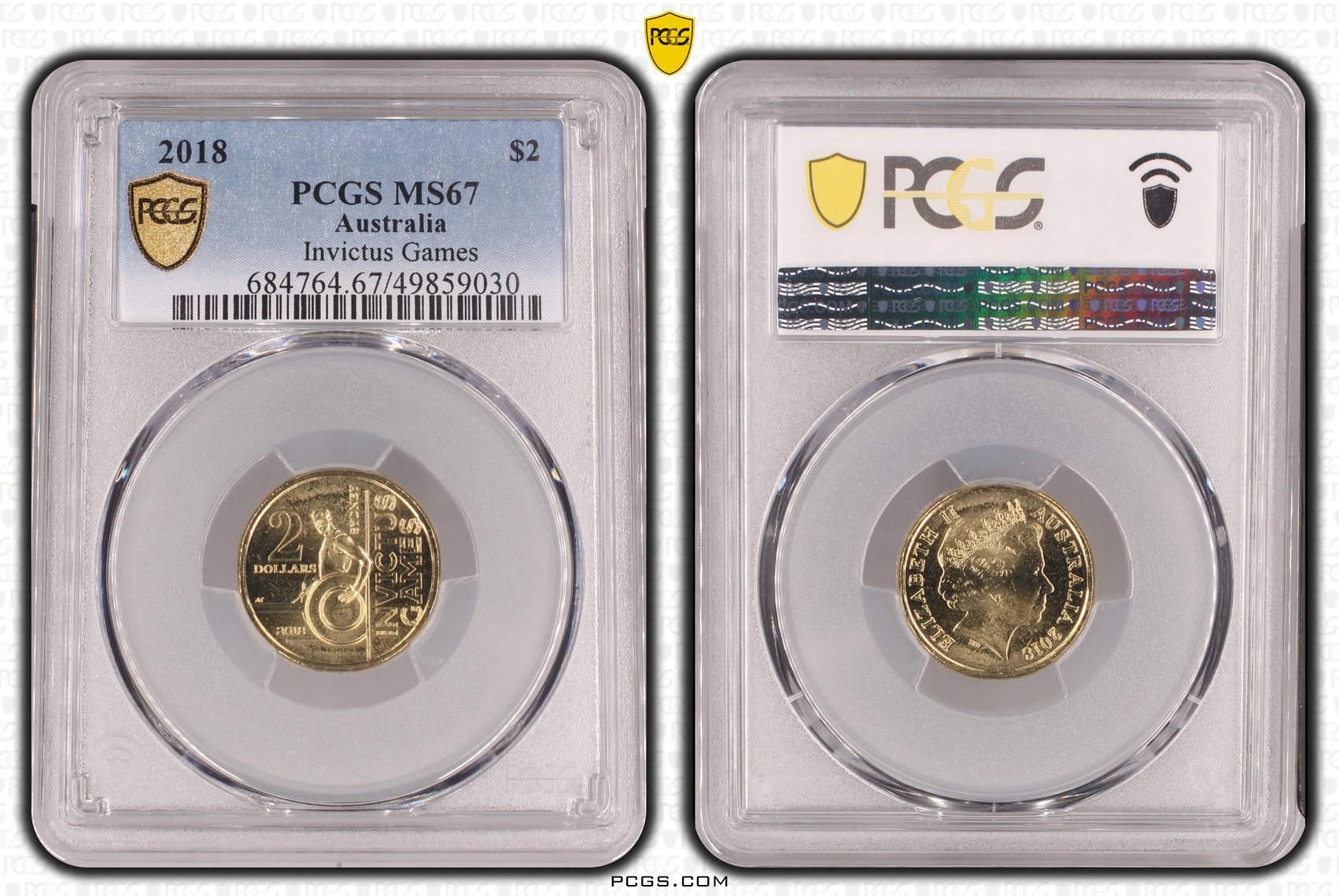 Invictus Games , Two Dollar, 2018, PCGS MS67