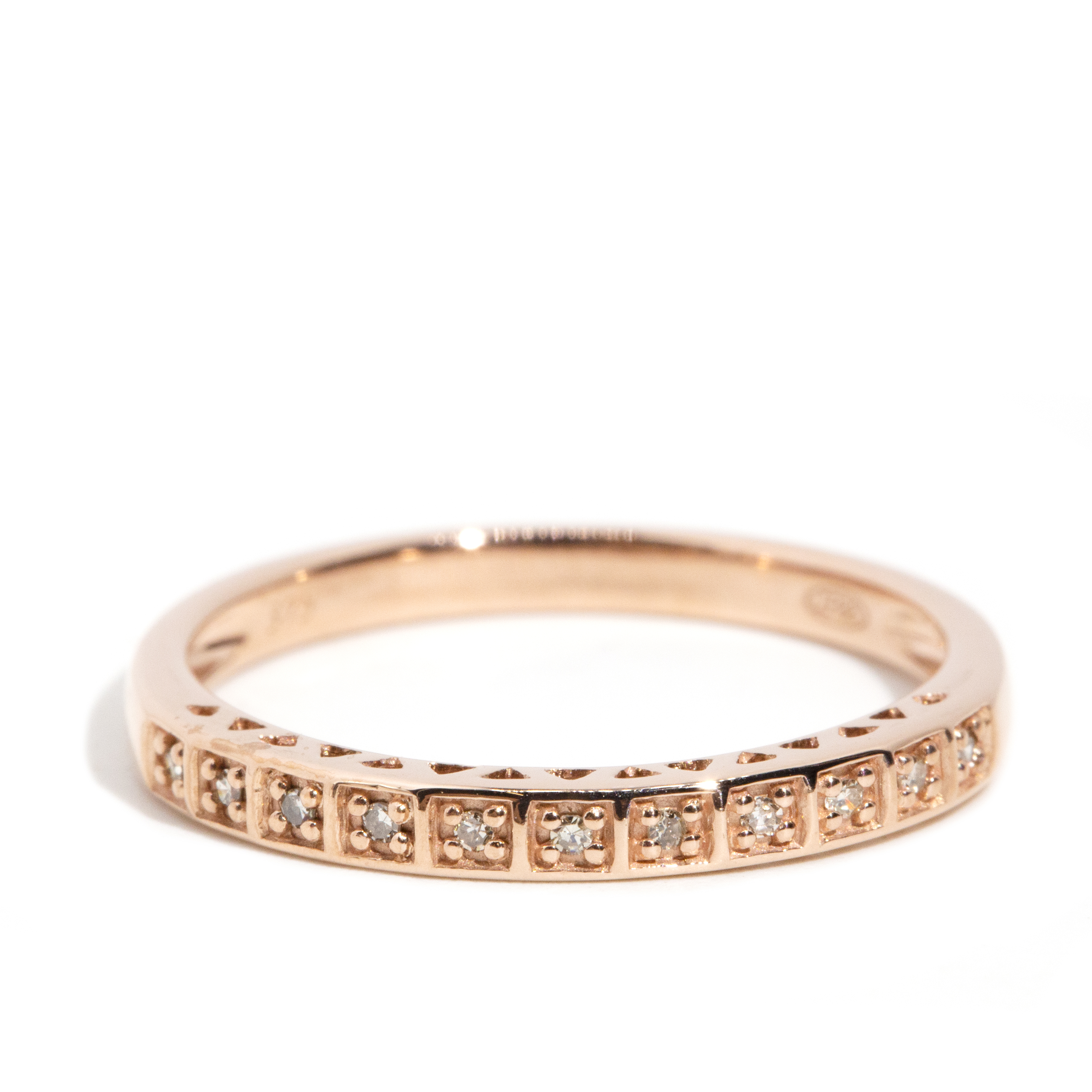 Diamond 9ct Rose Gold Band,