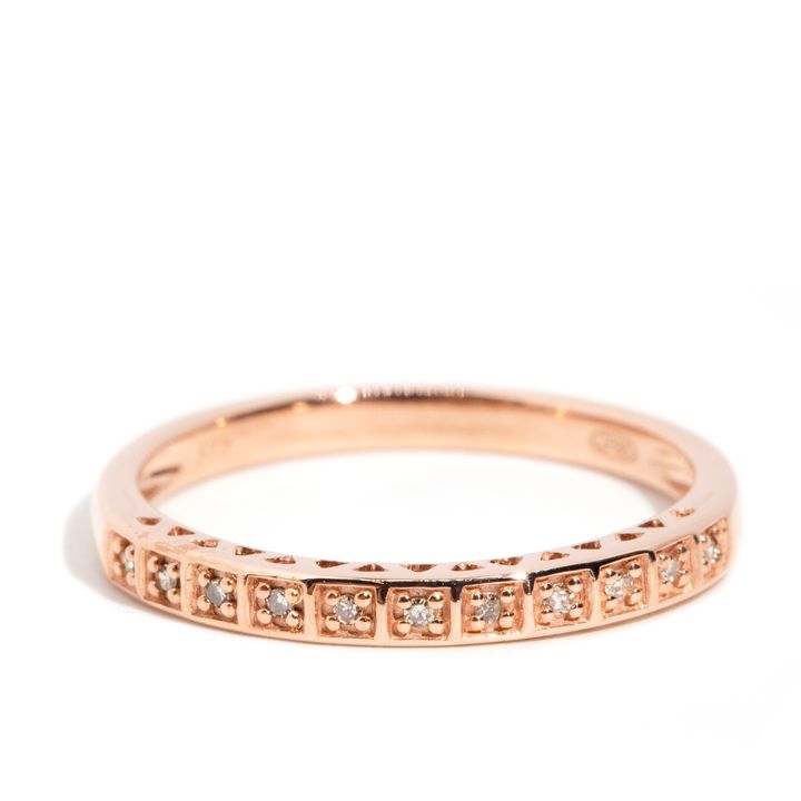 Diamond 9ct Rose Gold Band,