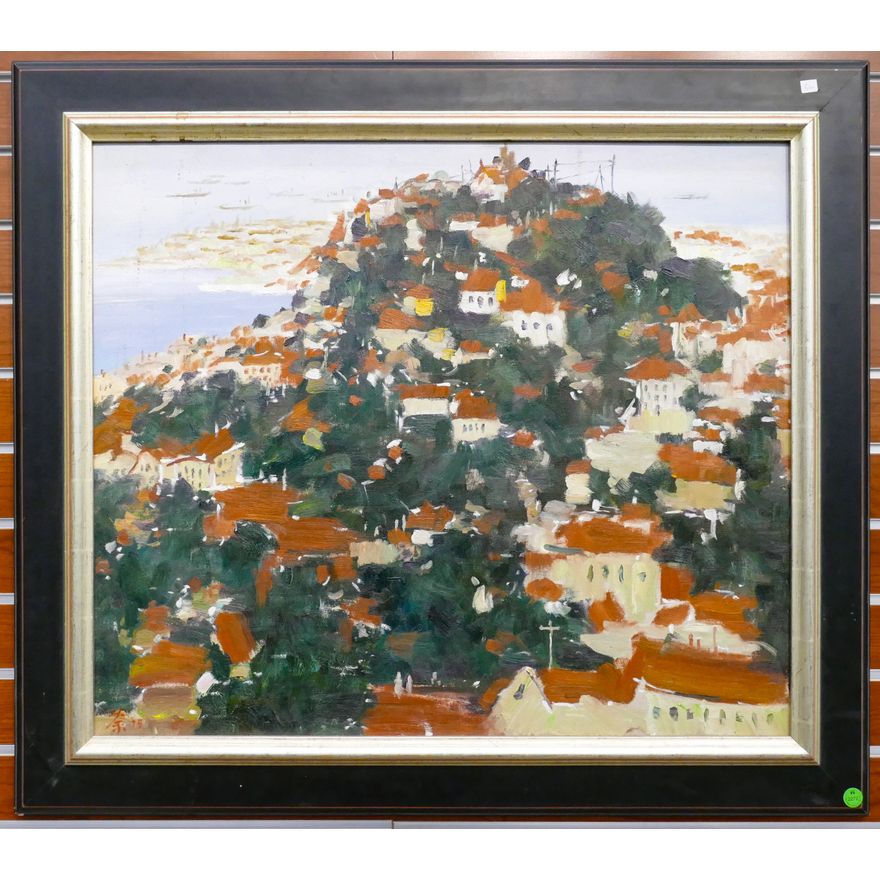After Guanzhong Wu (1919-2010 Chinese) ''Qingdao Coastal City'' Oil