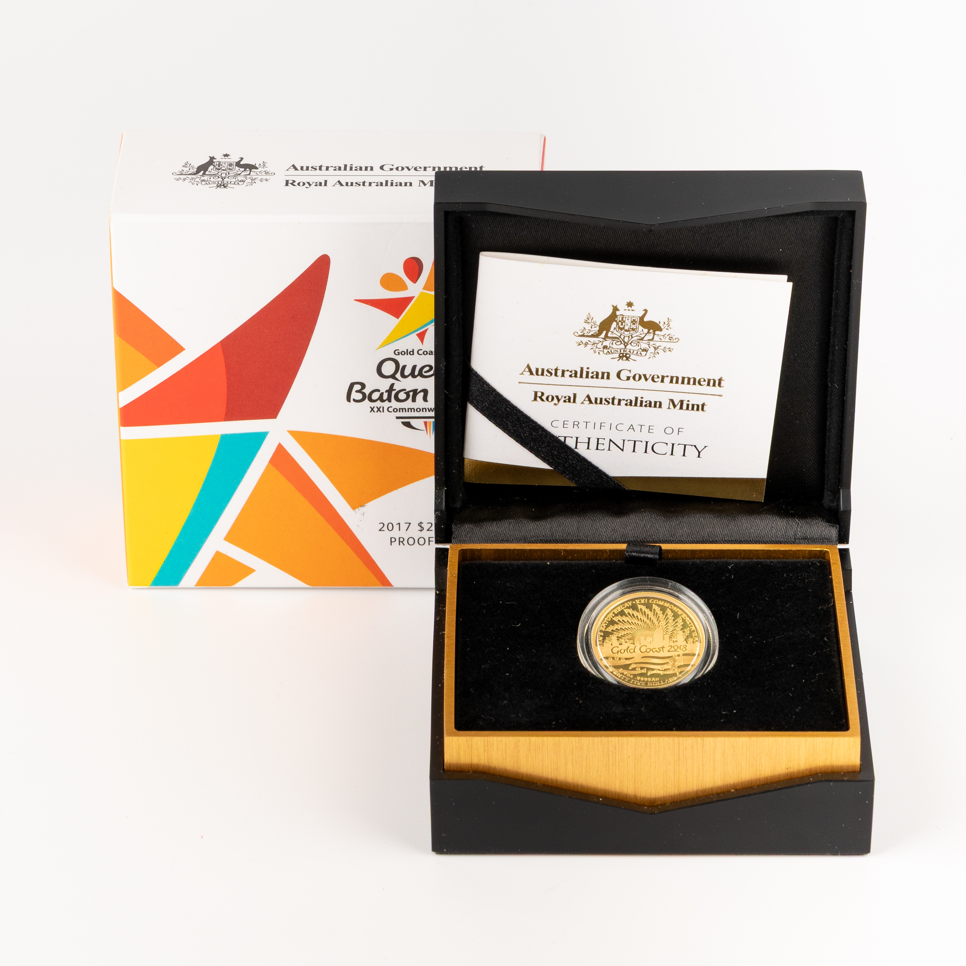 45 · Gold Coast Commonwealth Games 1/4oz Gold Proof, Twenty Five Dollars, 2018