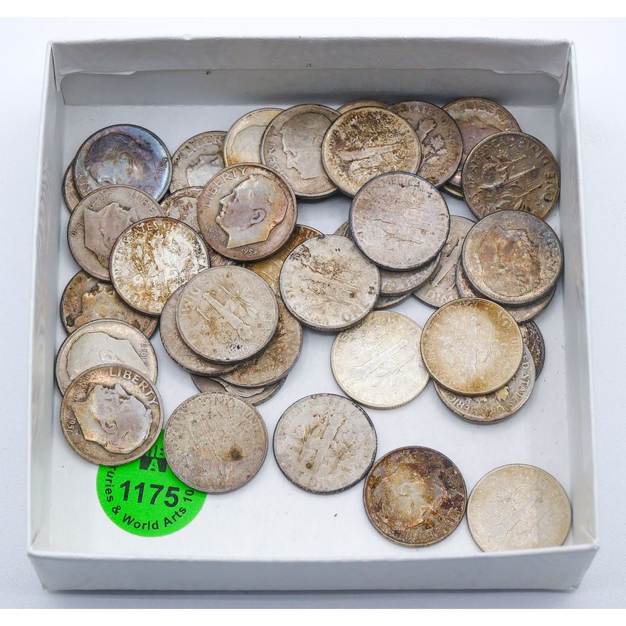 Box 41pc US Roosevelt Silver Dimes