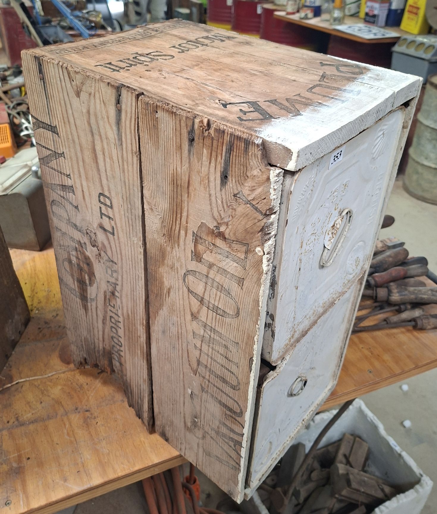 Vintage Advertising Crate Chest
