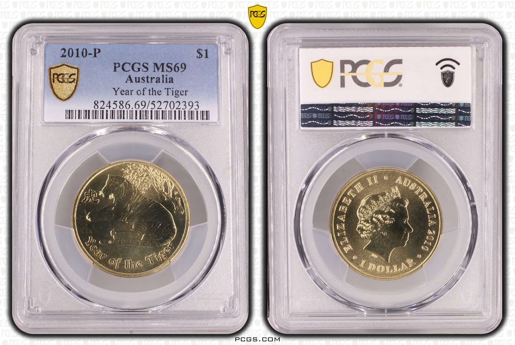 Year of the Tiger, POP 5/0, One Dollar, 2010-P, PCGS MS69