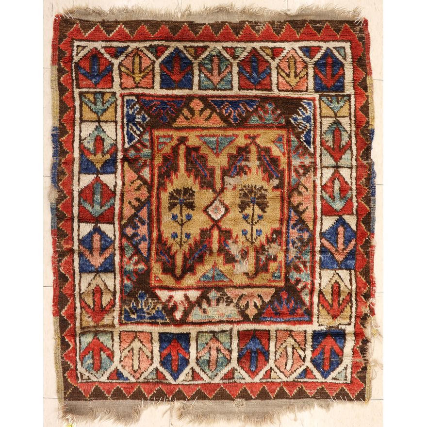 Antique Turkish Konya Small Oriental Rug