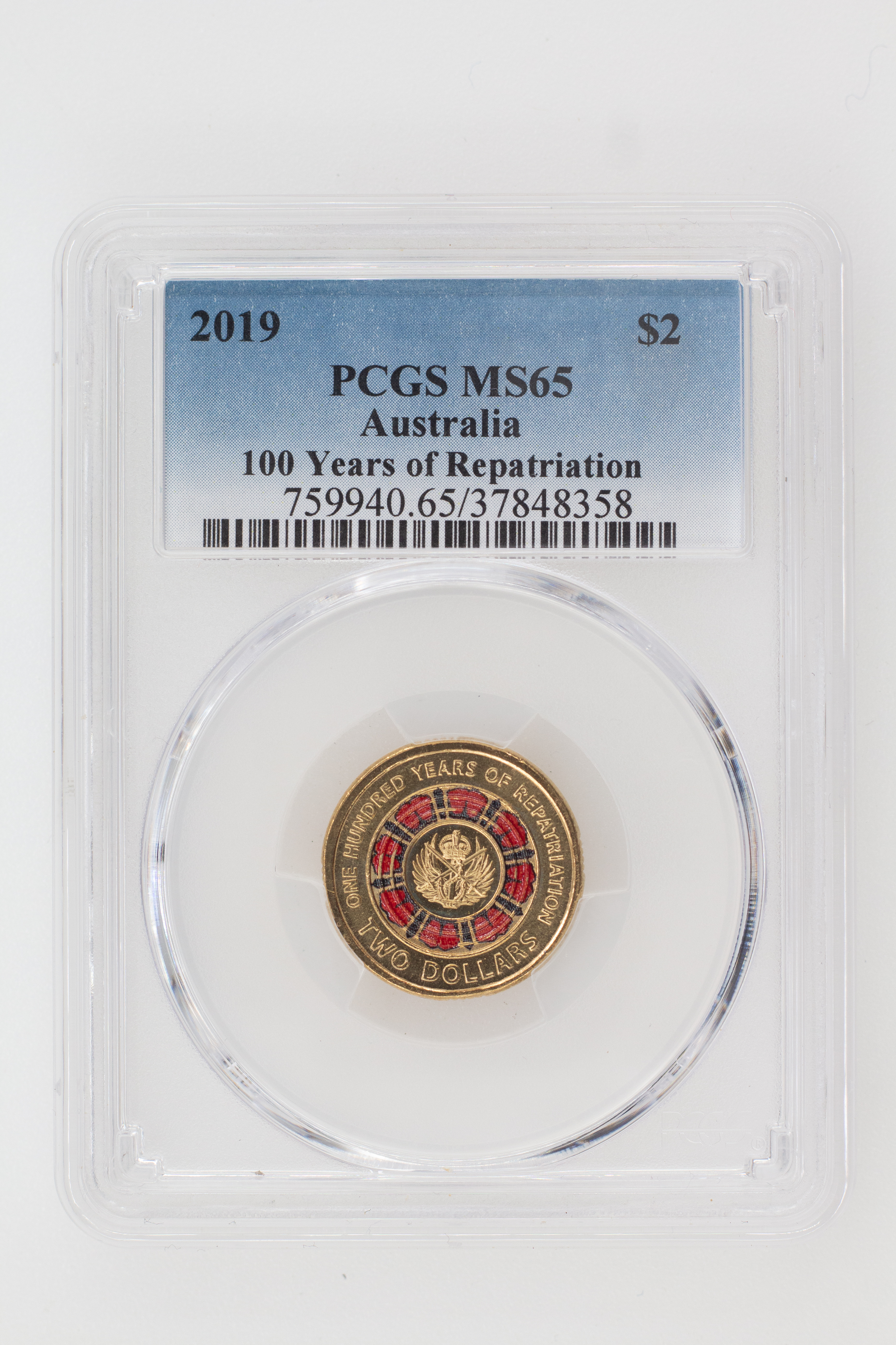 2019 Australia Two Dollar, $2 100 Years of Repatriation PCGS - MS65 -358