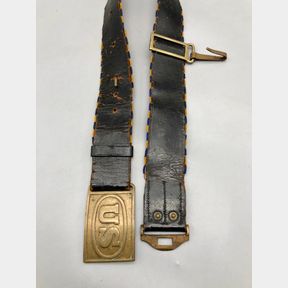 Rare 19th Century Cavalry Belt with Apache Beaded Accents