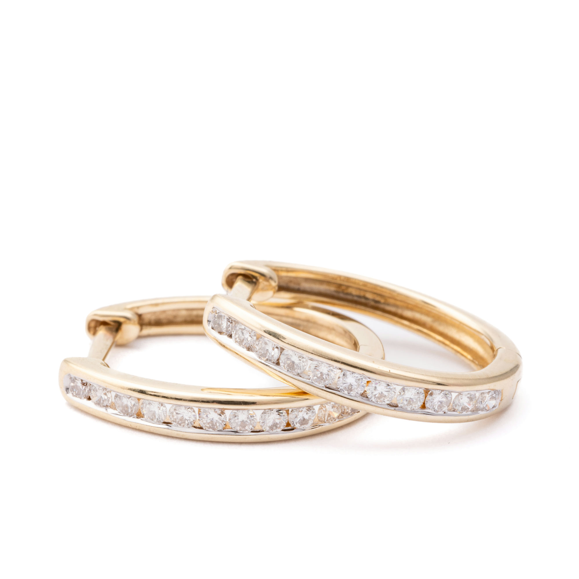 Diamond Hoop Earrings 9ct Gold,