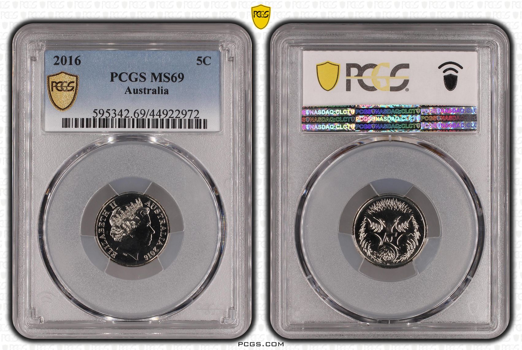 2016 Australia Five Cent, 5c PCGS - MS69 POP 8/0 -972