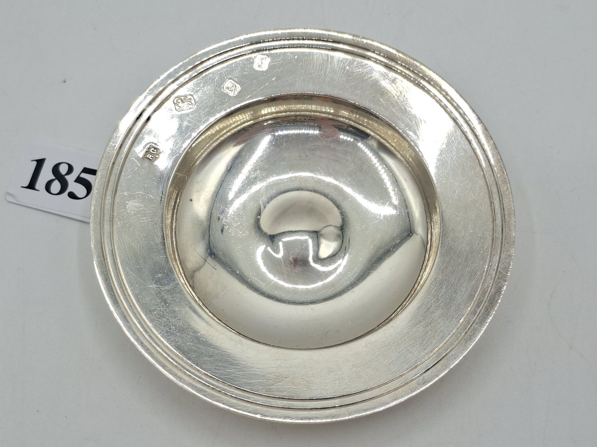 185 · ENGLISH STERLING SILVER PIN DISH