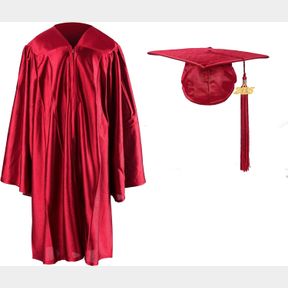 SHINY KINDERGARTEN GRADUATION CAP AND GOWN SET (3'6-3'8) MAROON