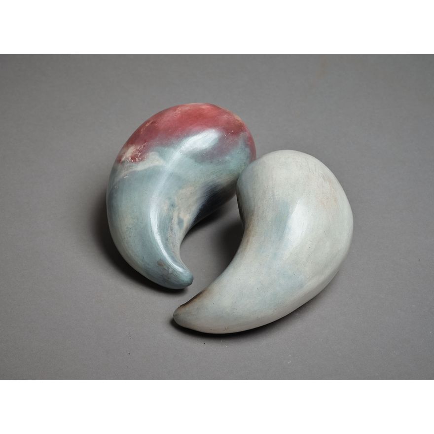 Potter Unknown  - Two small raku fired sculptures