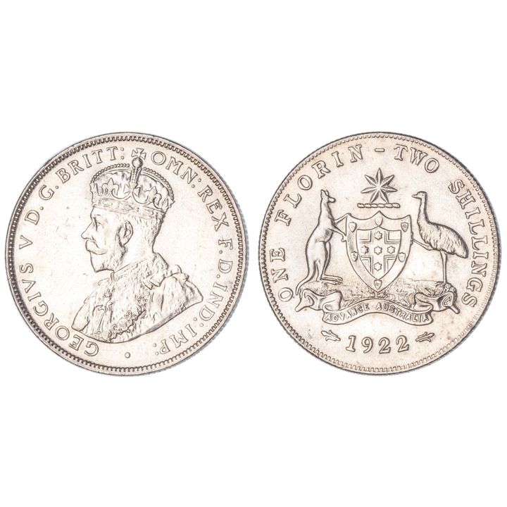 George V, Florin, 1922, aUNC