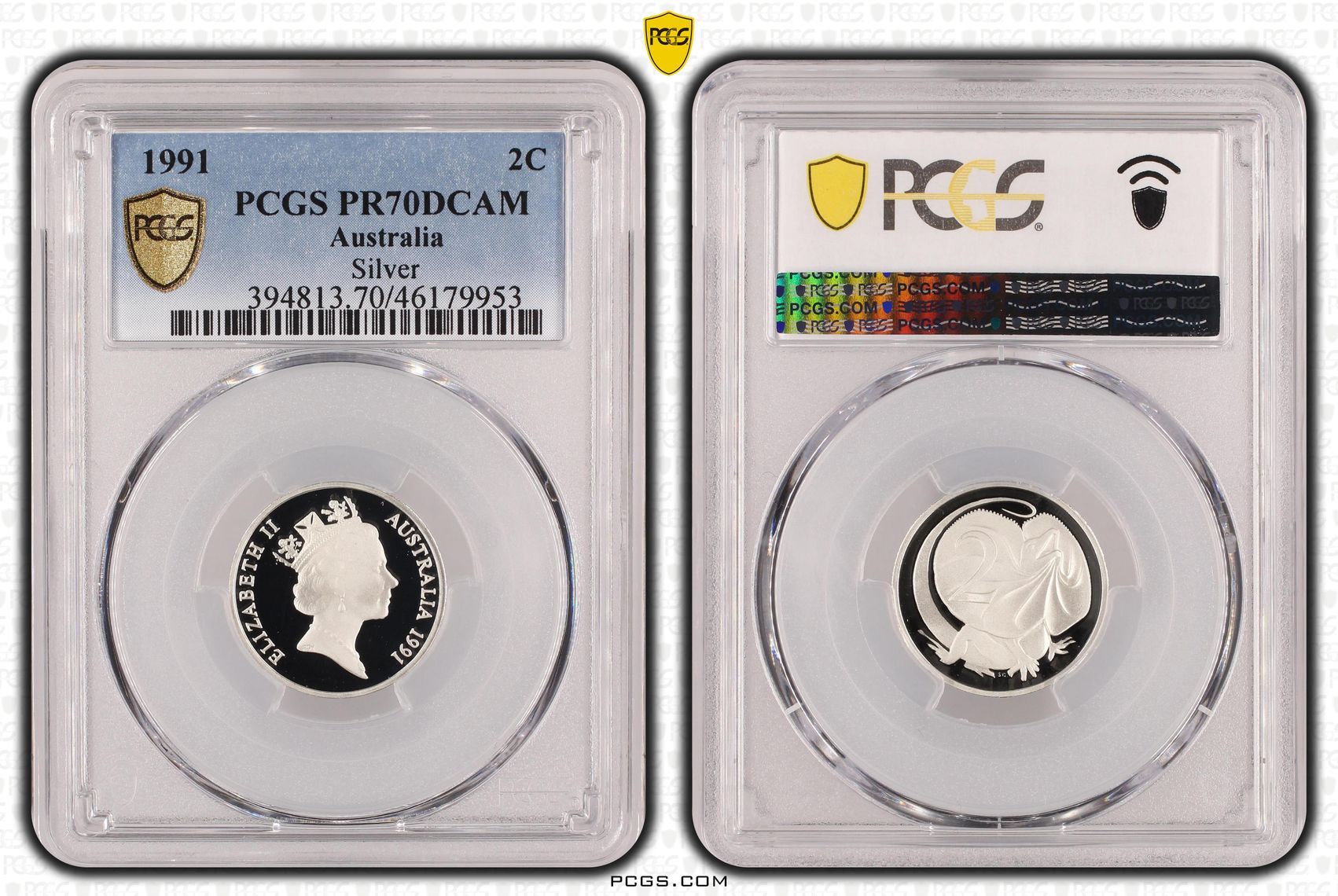 Silver, Two Cent, 1991, PCGS PR70DCAM