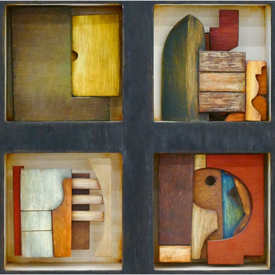 David French ''Nocturnal Events'' 1993 Mixed Media 13''x13''