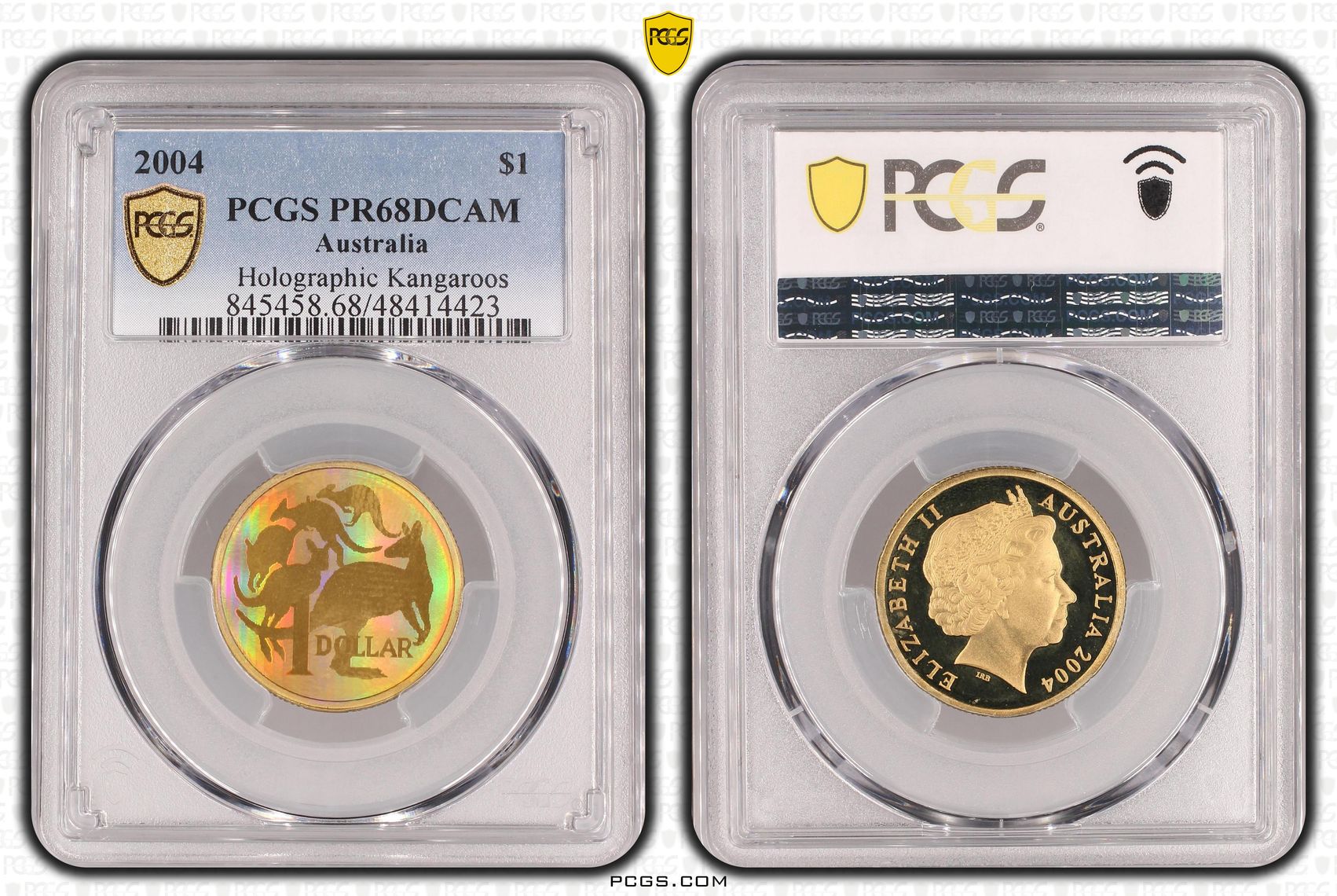 Holographic Kangaroos, One Dollar, 2004, PCGS PR68DCAM