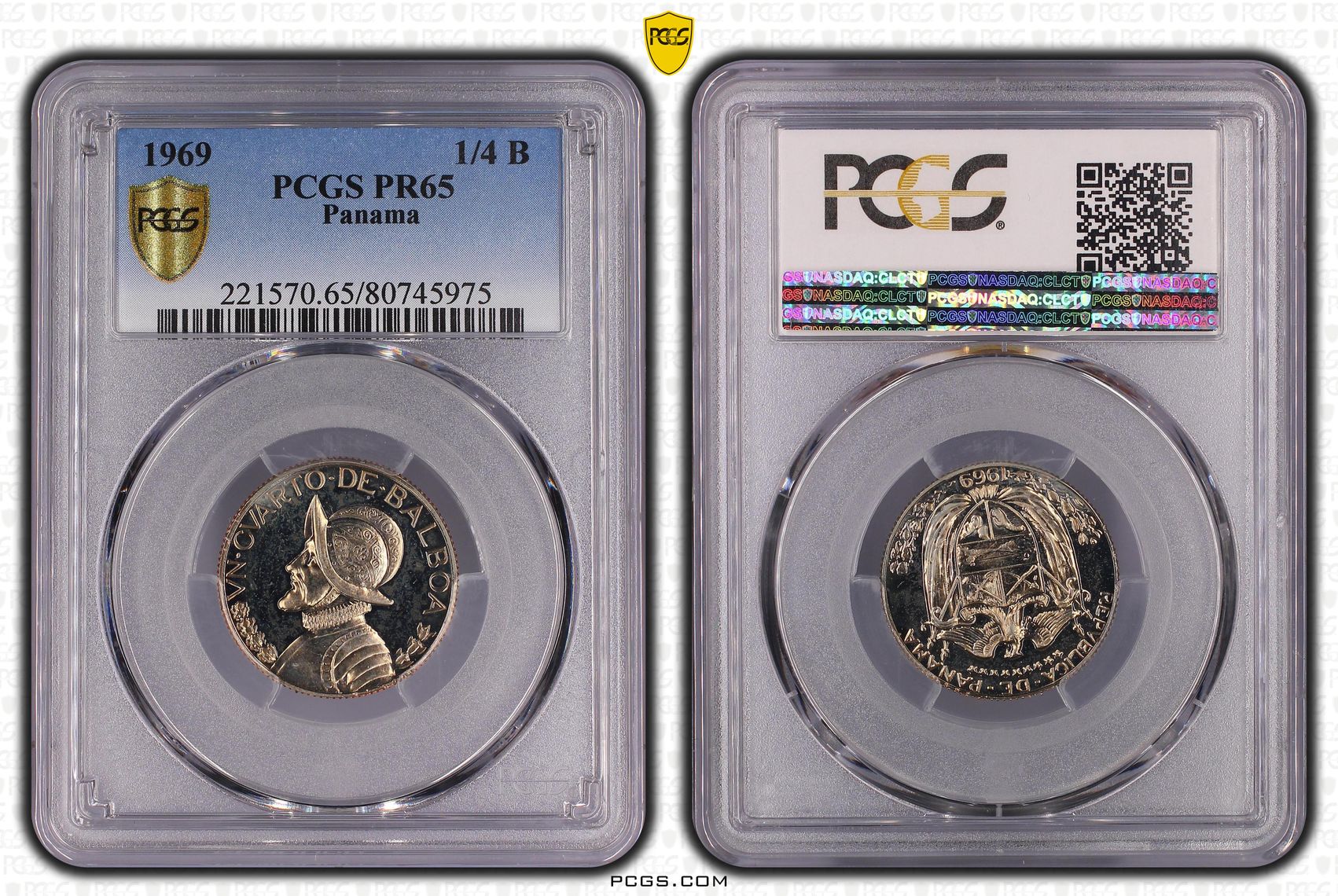 Panama, Quarter Balboa, 1969, PCGS PR65