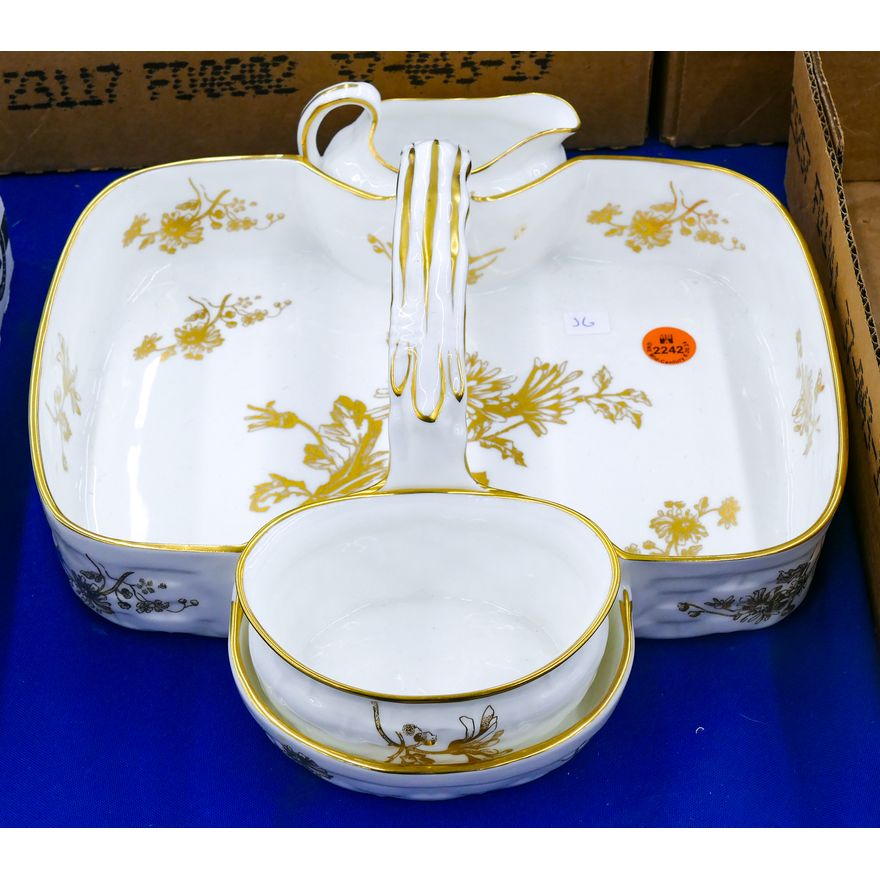 Tiffany & Co. Hammersly Porcelain Tea Tray Set 10''