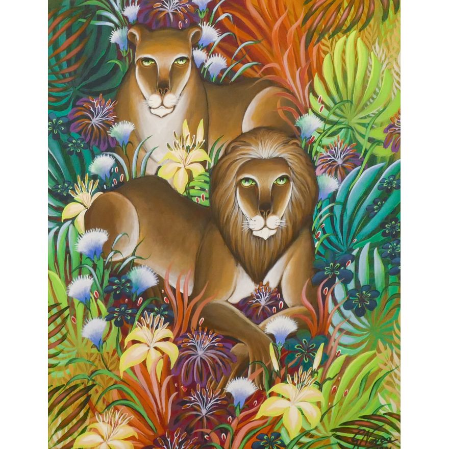 Gustavo Novoa ''Enchanted Gardens'' 1981 Acrylic