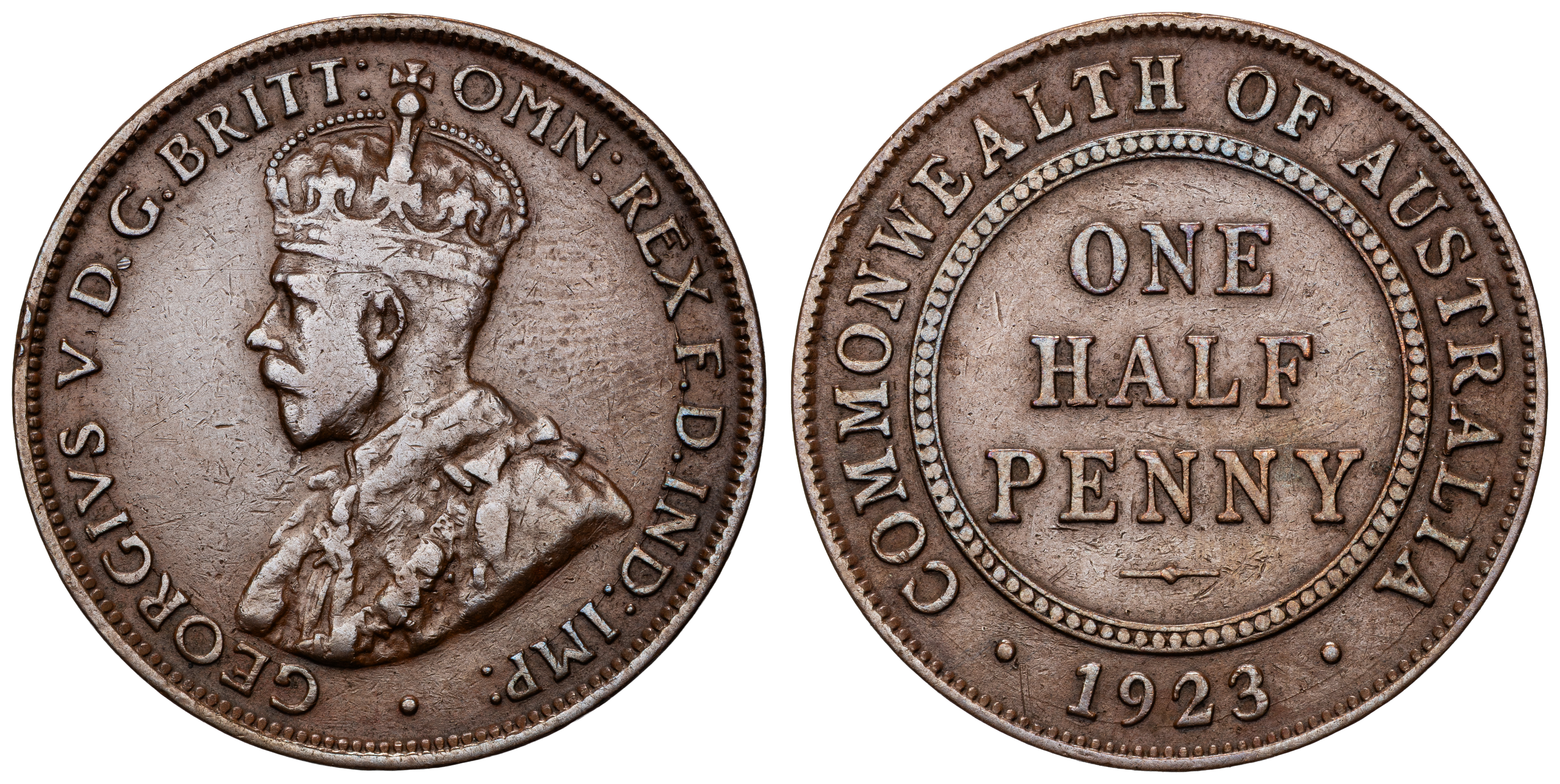 George V, Halfpenny, 1923, gF